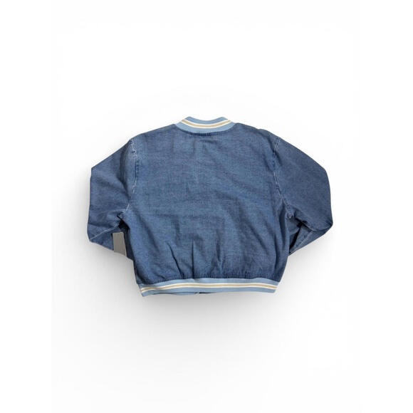 NWT Madden Girl Denim Varsity Bomber Jacket Size XL - Picture 3 of 14